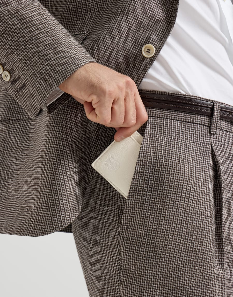 Tarjetero de piel de becerro Yeso Hombre - Brunello Cucinelli