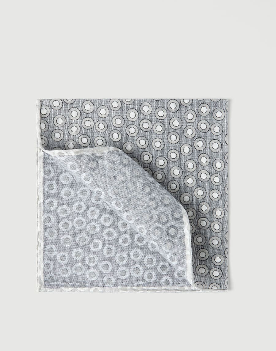 Spotted pocket square Grey Man - Brunello Cucinelli