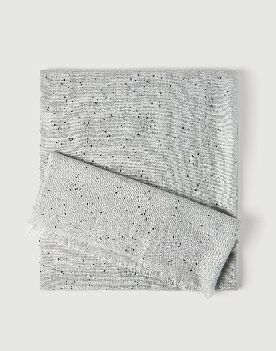 Шарф из кашемира и шелка Diamante Светло-Серый Женщина - Brunello Cucinelli