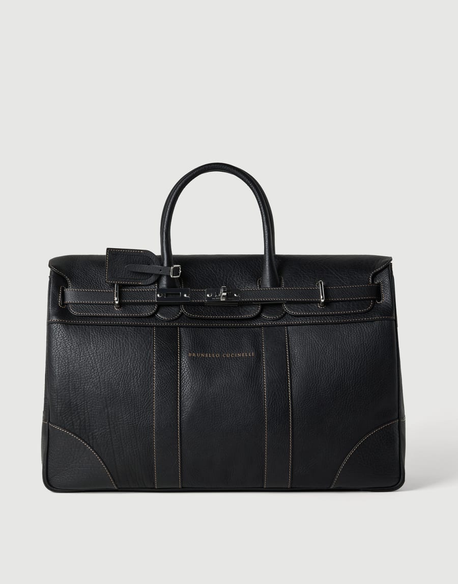Grained calfskin country bag Black Man - Brunello Cucinelli