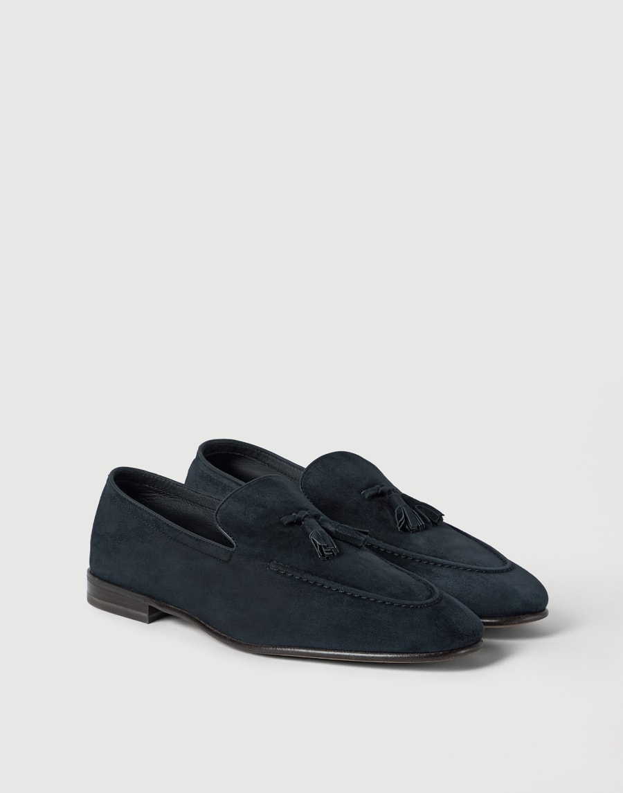 Suede loafers Navy Blue Man - Brunello Cucinelli