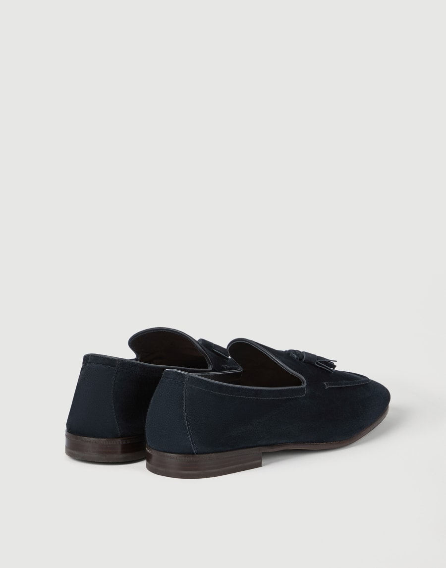 Suede loafers Navy Blue Man - Brunello Cucinelli