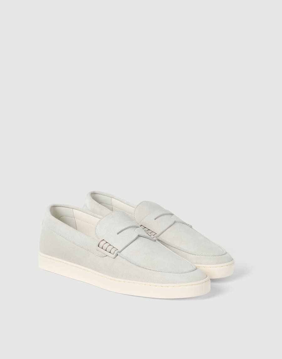 Suede slip-on Ivory Man - Brunello Cucinelli