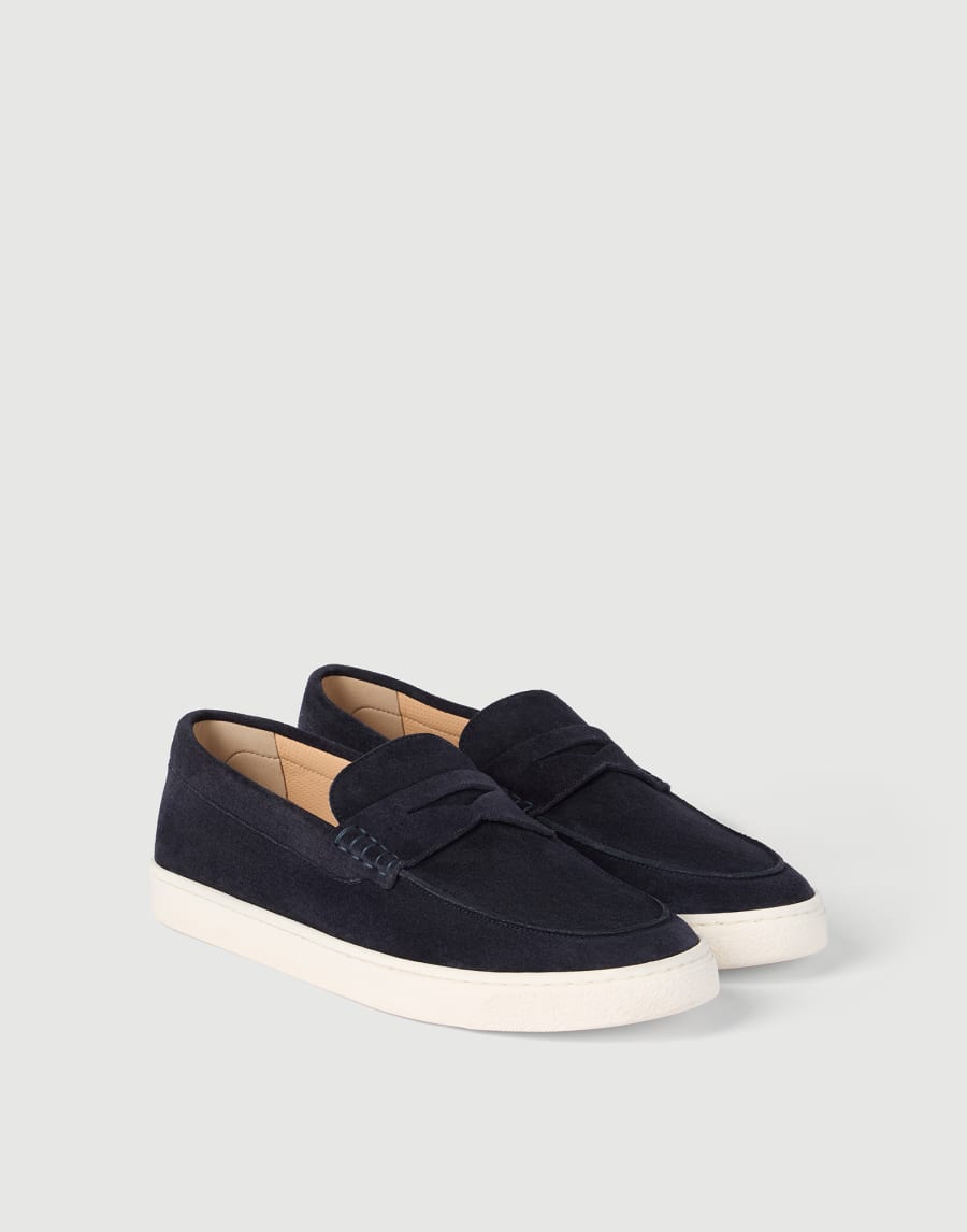Suede slip-on Navy Blue Man - Brunello Cucinelli