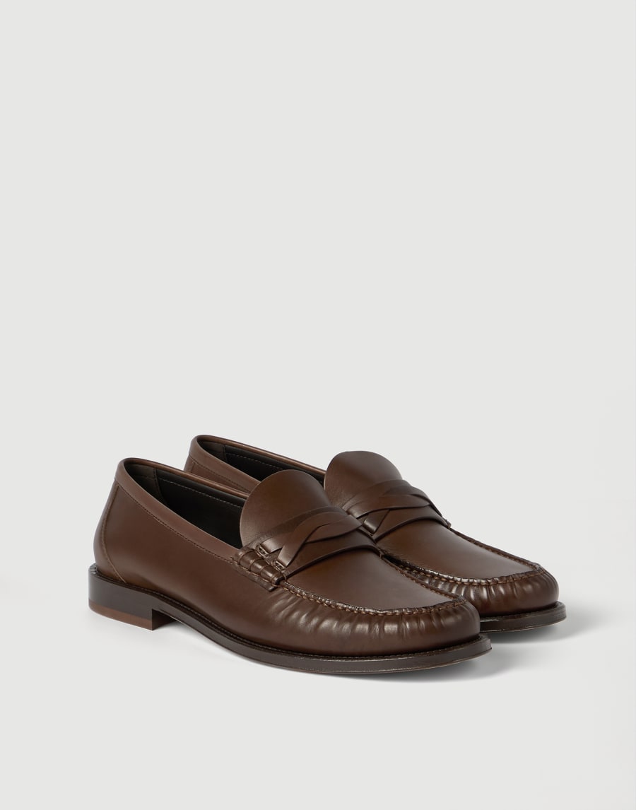 Calfskin loafers Rust Brown Man - Brunello Cucinelli