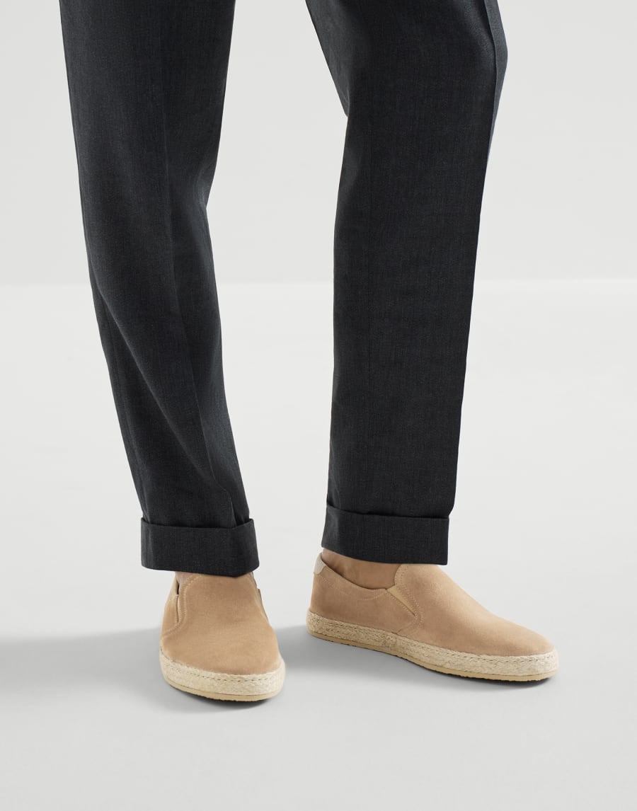 Zapatillas slip-on de piel de ante Marrón Claro Hombre - Brunello Cucinelli