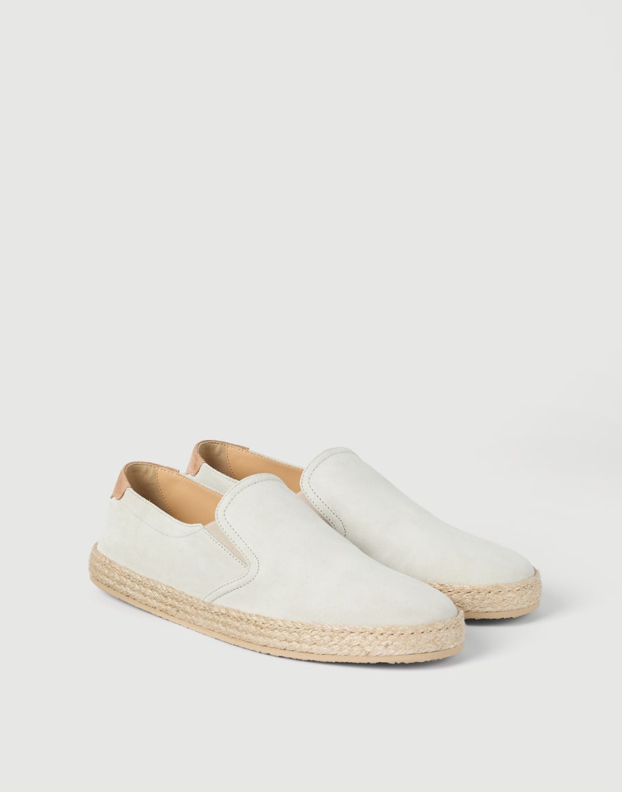 Suede slip-on Ivory Man - Brunello Cucinelli