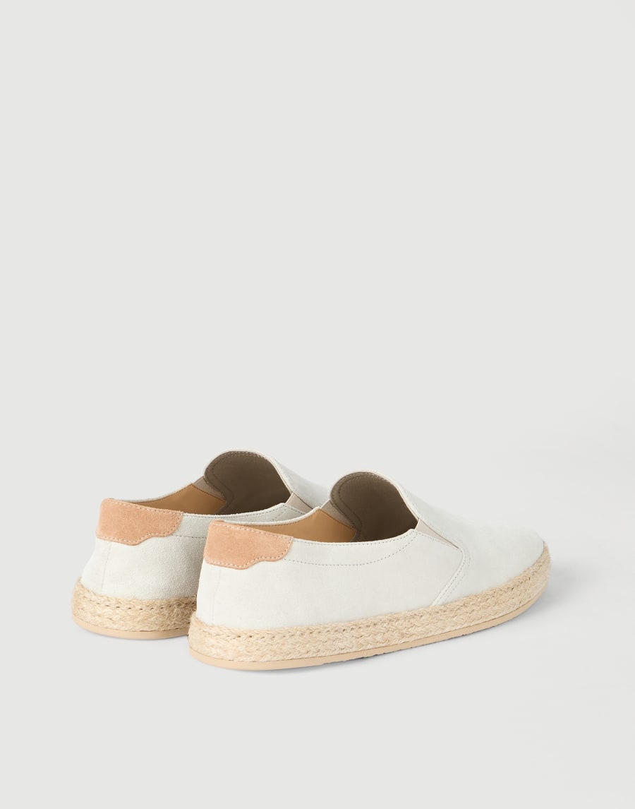 Suede slip-on Ivory Man - Brunello Cucinelli