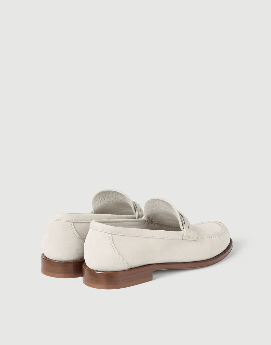 Suede loafers Ivory Man - Brunello Cucinelli