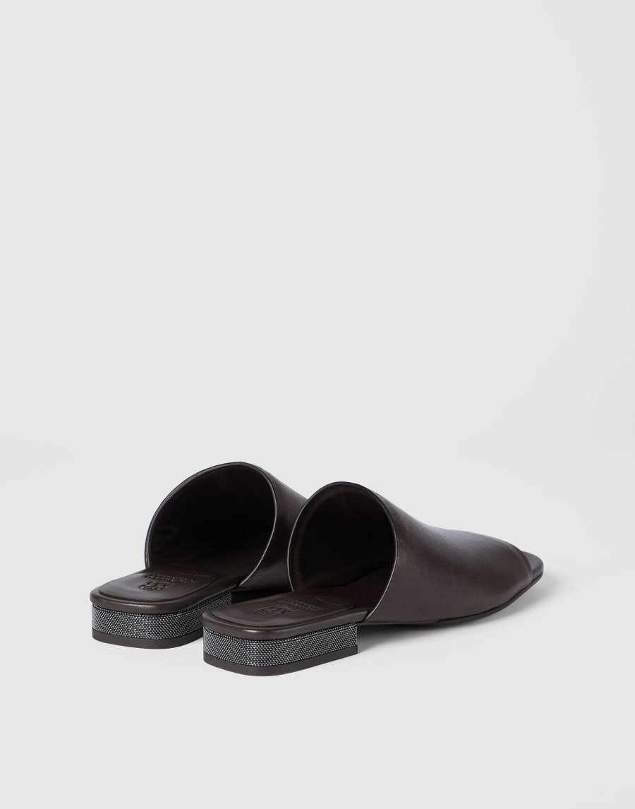 Riding calfskin mules Cocoa Woman - Brunello Cucinelli