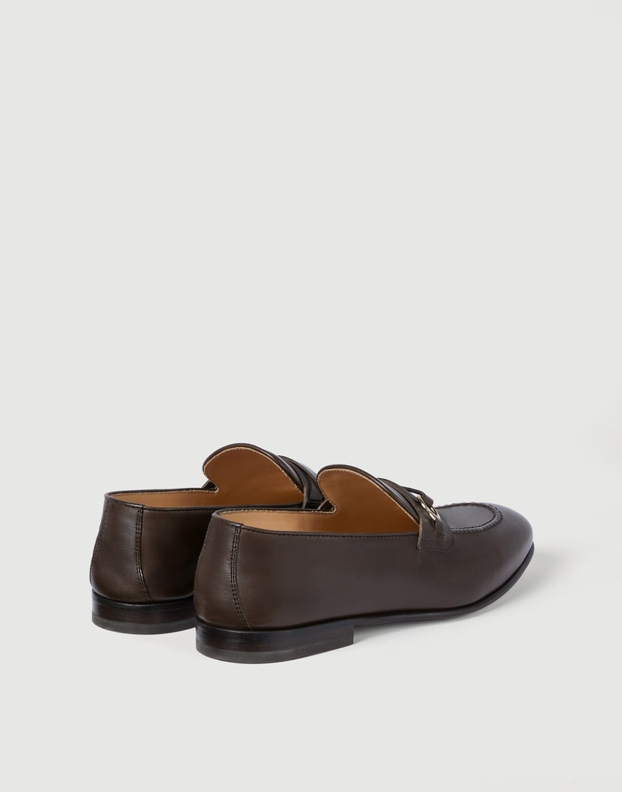 Waxed calfskin loafers Dark Mahogany Man - Brunello Cucinelli