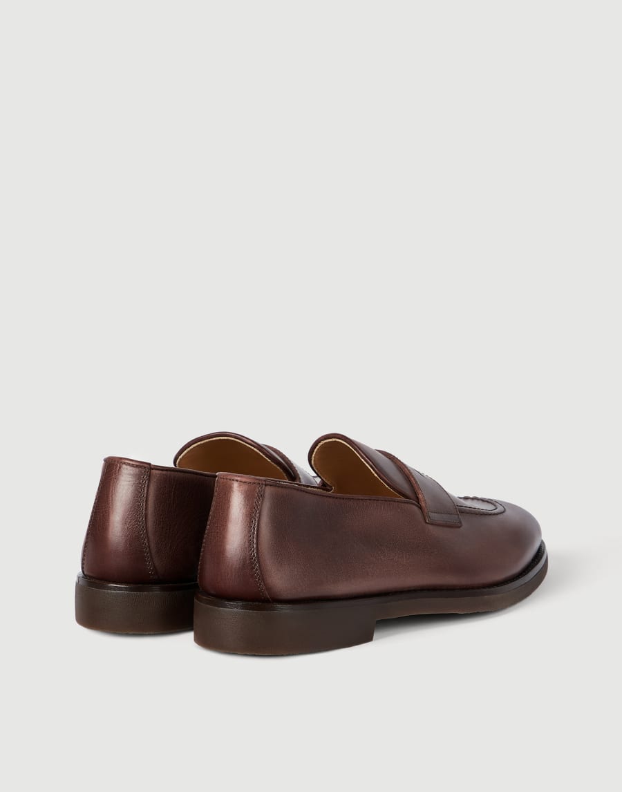 Calfskin penny loafers Cocoa Man - Brunello Cucinelli