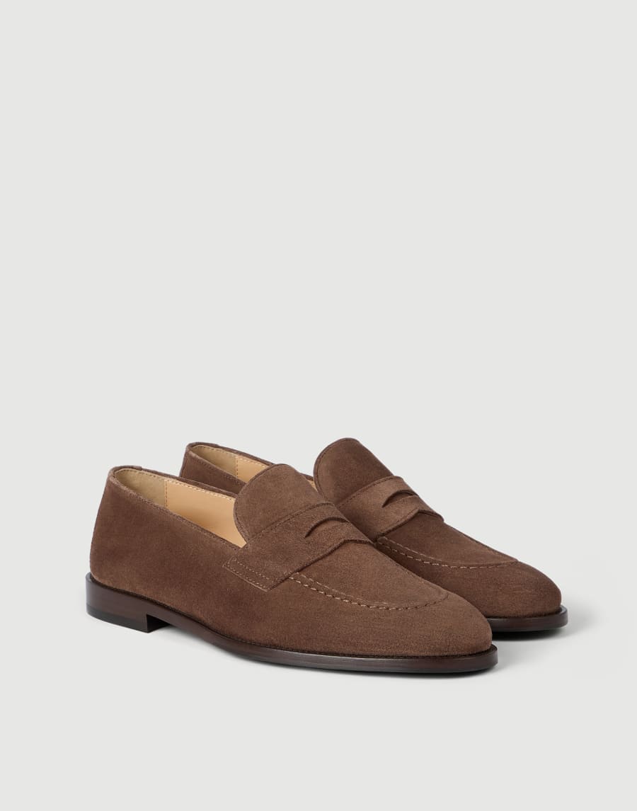 Suede Penny loafer Mud Man - Brunello Cucinelli