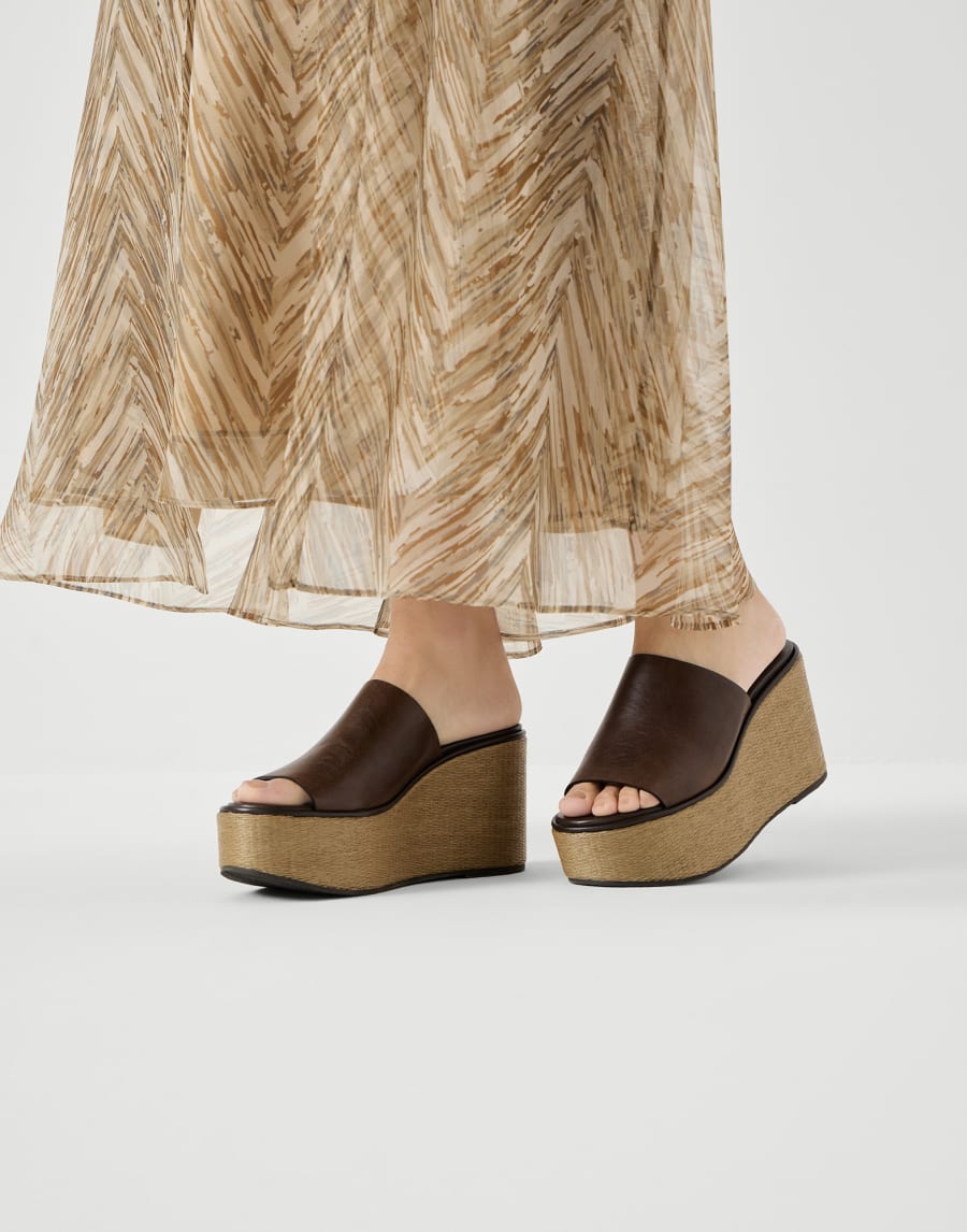 Cowhide wedges Cocoa Woman - Brunello Cucinelli