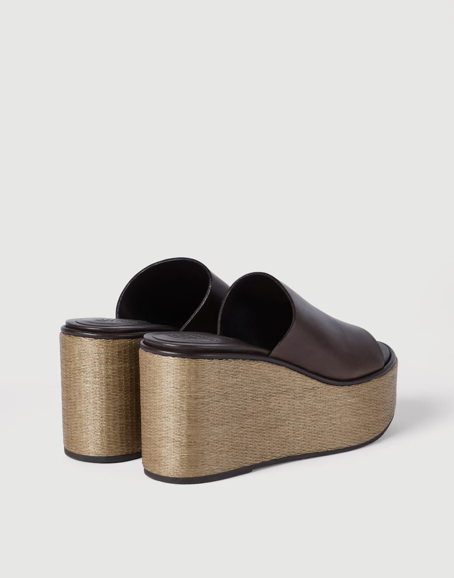 Cowhide wedges Cocoa Woman - Brunello Cucinelli