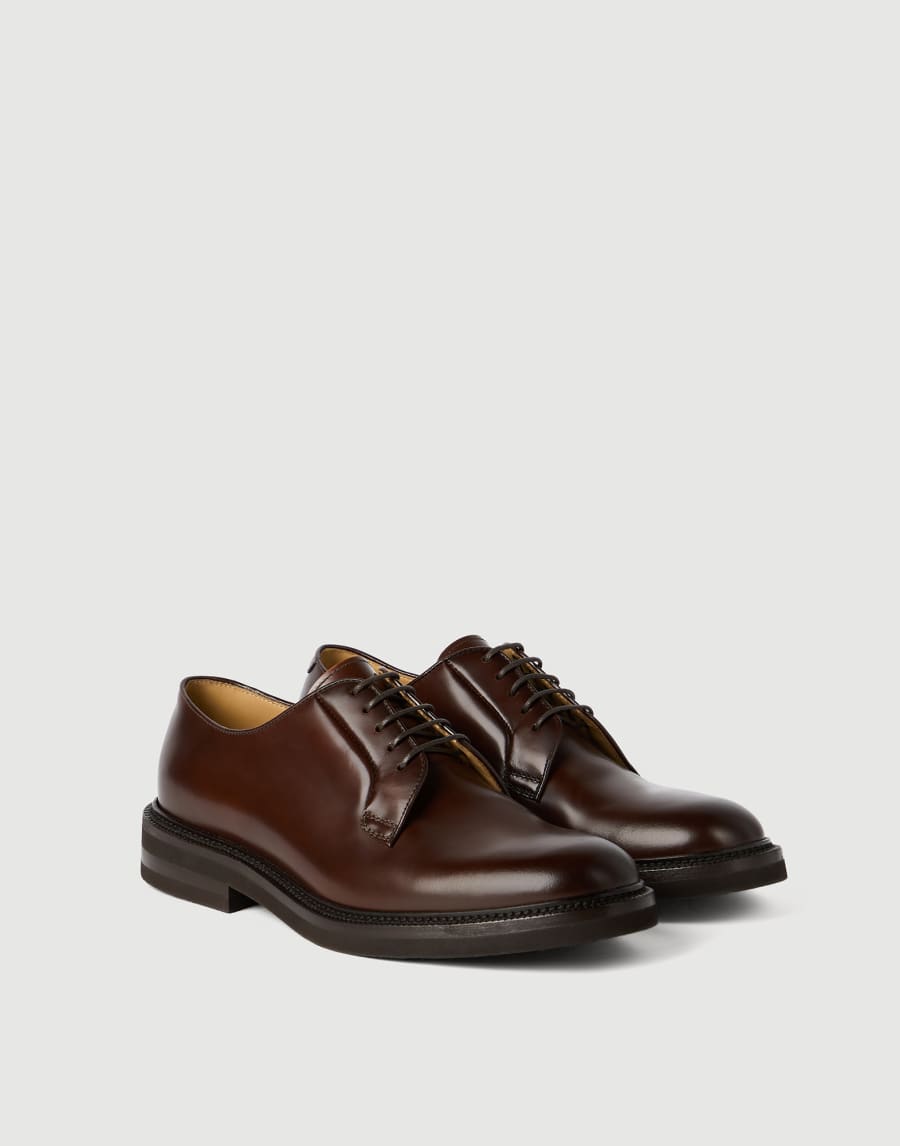 Aged calfskin Derbys Brown Man - Brunello Cucinelli