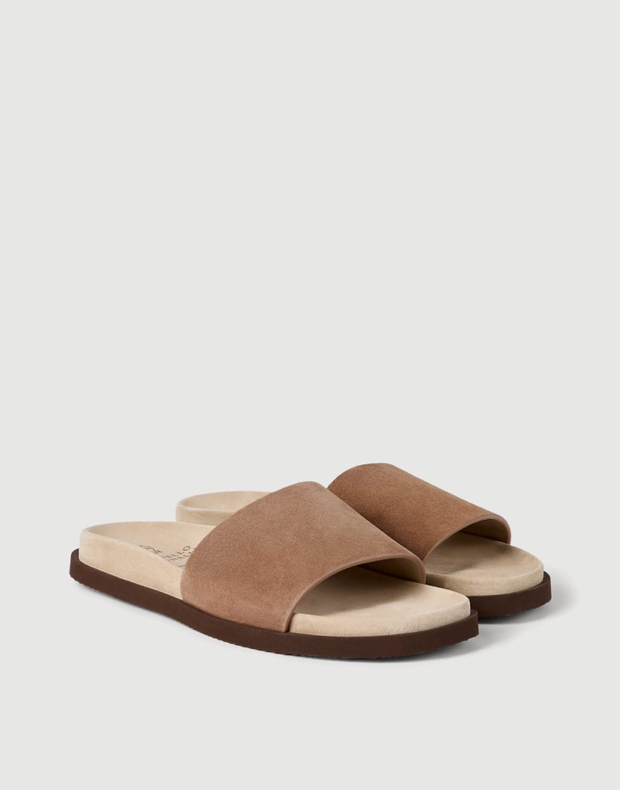 Suede slides Light Brown Man - Brunello Cucinelli