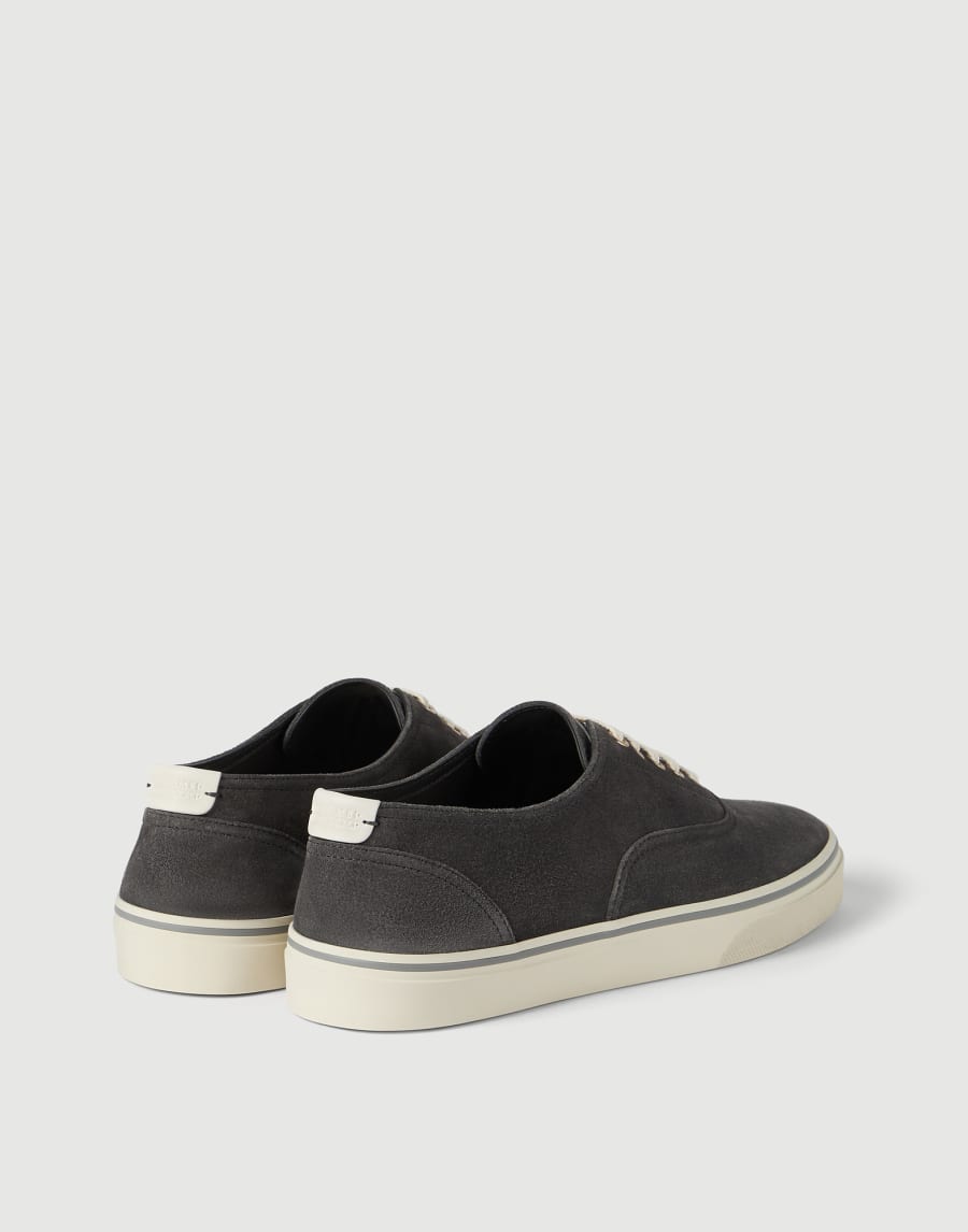 Reversed calfskin sneakers Lignite Grey Man - Brunello Cucinelli