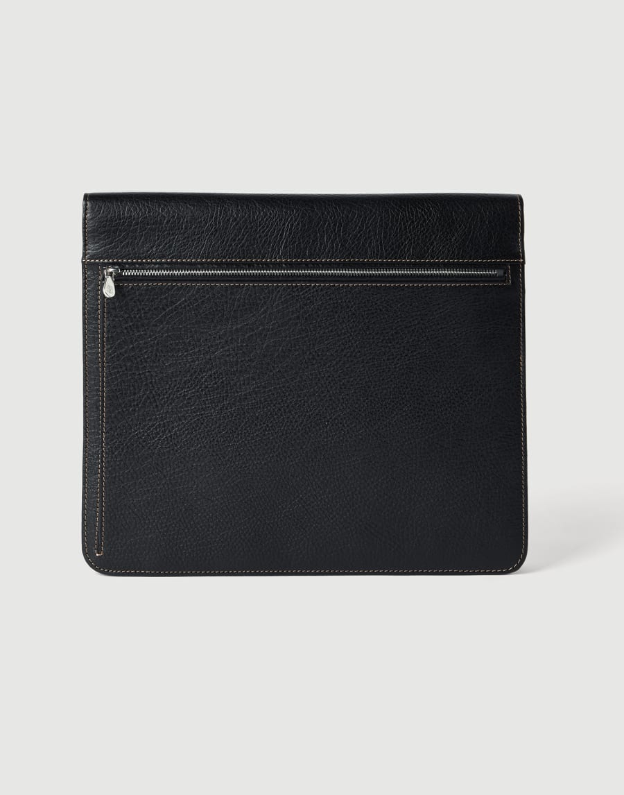 Grained calfskin document holder Black Man - Brunello Cucinelli