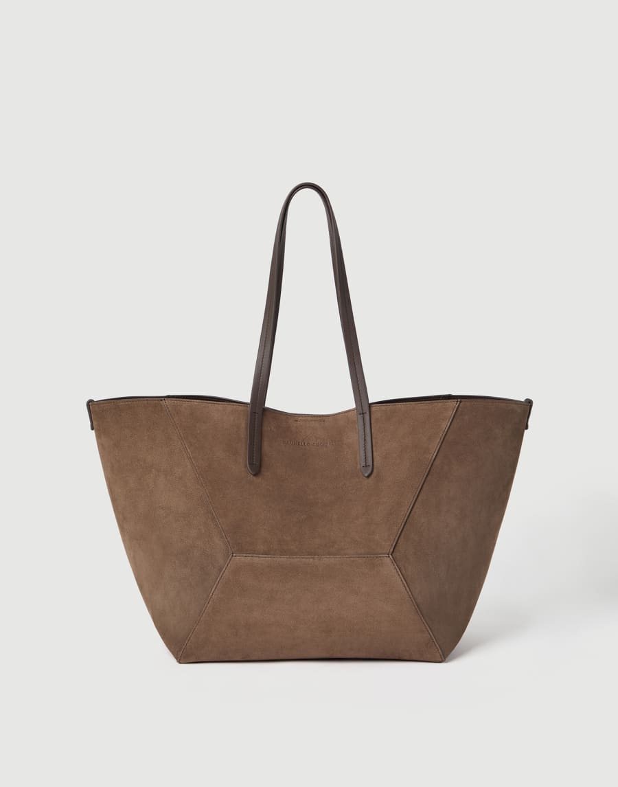 Suede BC Duo bag Bark Woman - Brunello Cucinelli