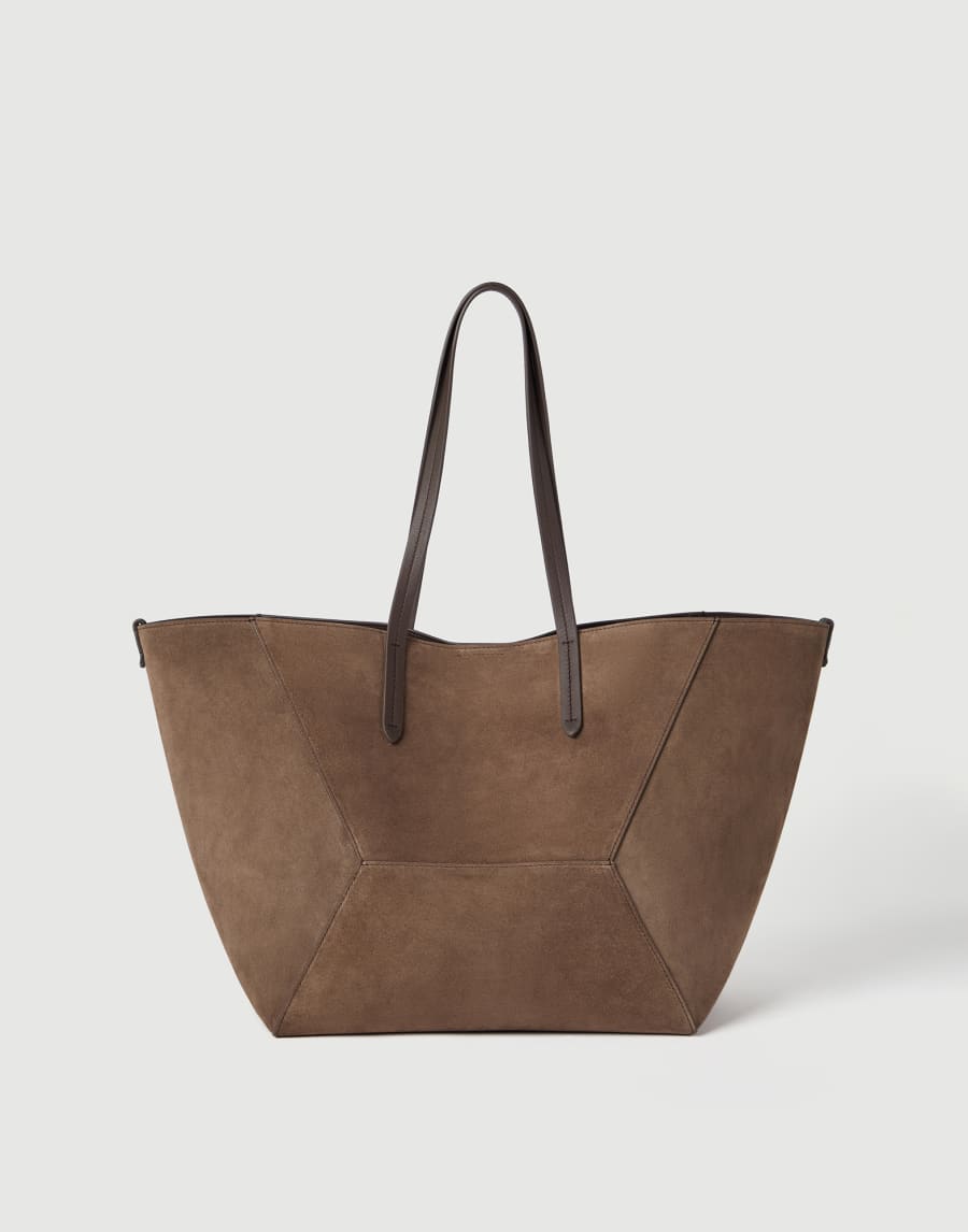 Suede BC Duo bag Bark Woman - Brunello Cucinelli