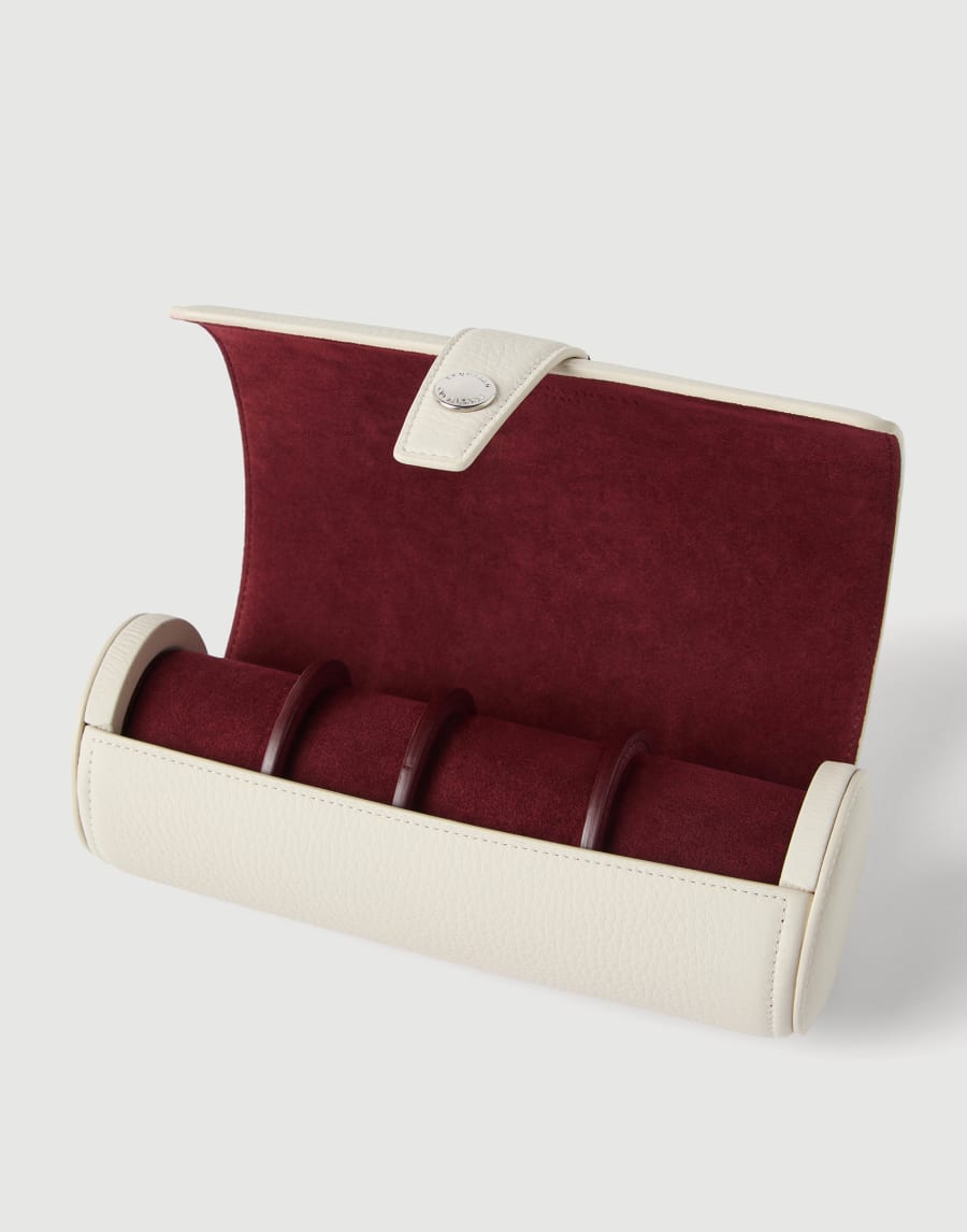 Portarrelojes de piel de becerro Yeso Hombre - Brunello Cucinelli