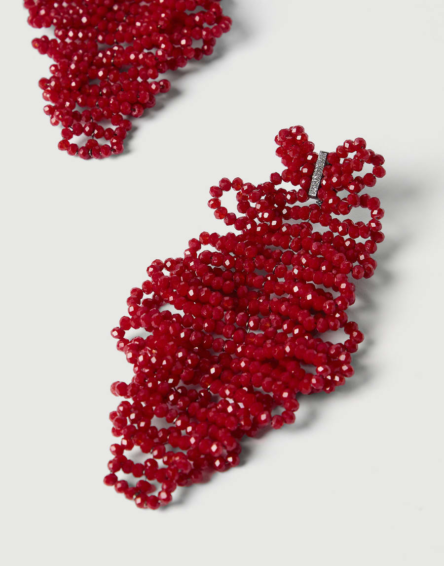 Sculptured leaf earrings Red Woman - Brunello Cucinelli