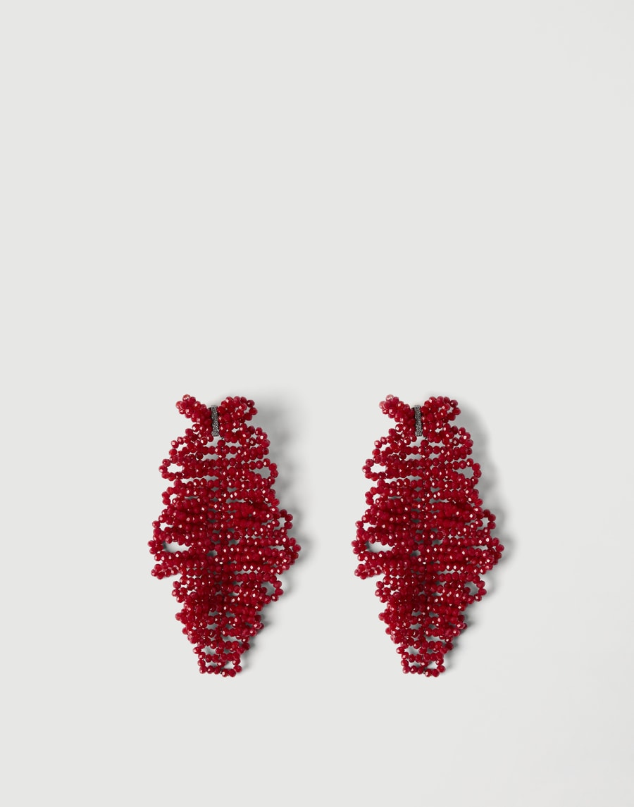 Sculptured leaf earrings Red Woman - Brunello Cucinelli