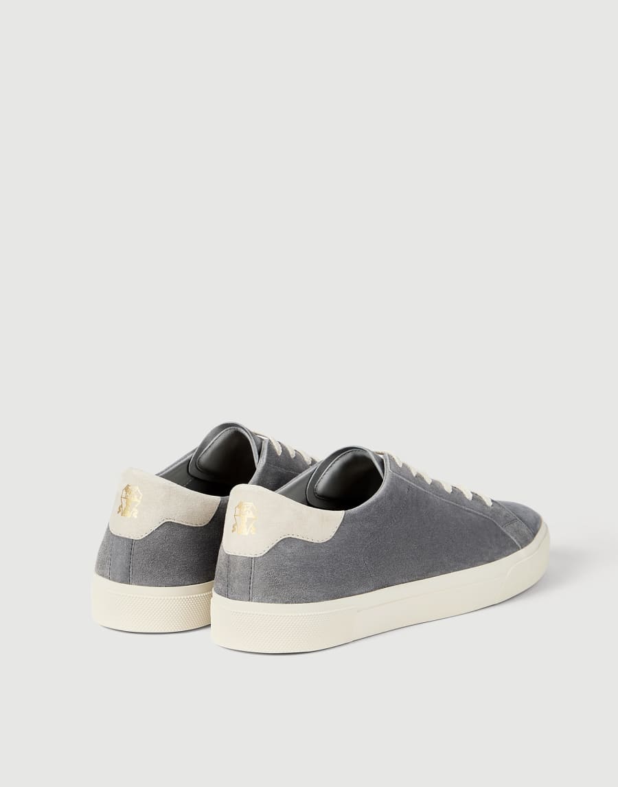 绒面革胶底鞋 中灰 男款 - Brunello Cucinelli