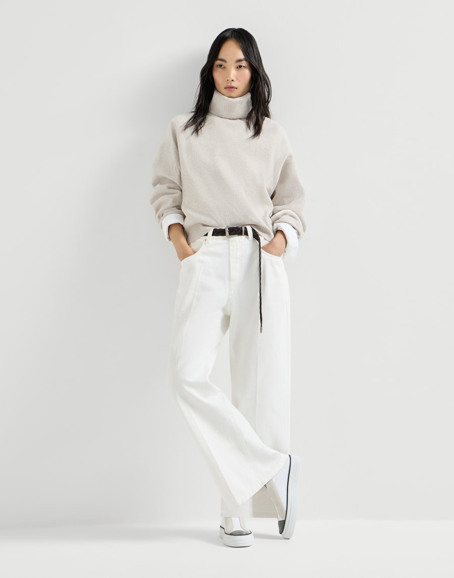 Contemporary Square trousers Ivory Woman - Brunello Cucinelli