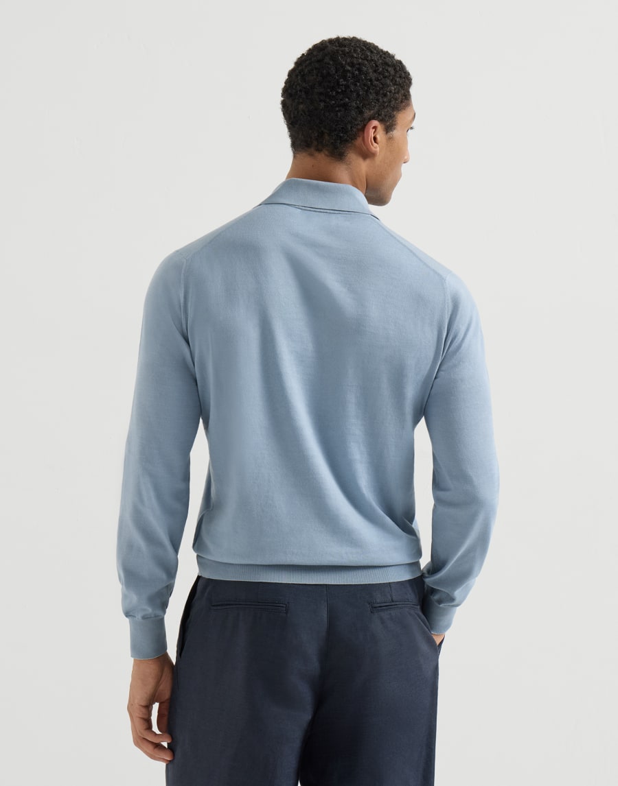 Polo-style sweater Slate Man - Brunello Cucinelli