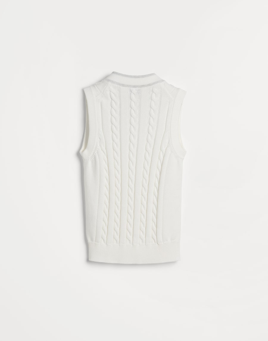 Cotton knit vest White Boys - Brunello Cucinelli