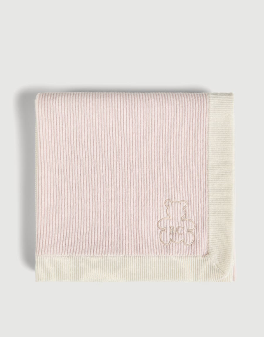 Baby Bernie rib knit blanket Pink Baby - Brunello Cucinelli