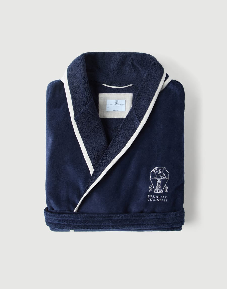 Terrycloth bathrobe Navy Blue Lifestyle - Brunello Cucinelli