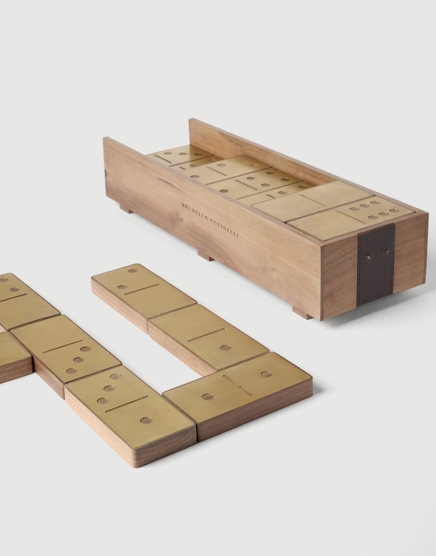 Jeu de Domino en noyer et laiton Beige Lifestyle - Brunello Cucinelli