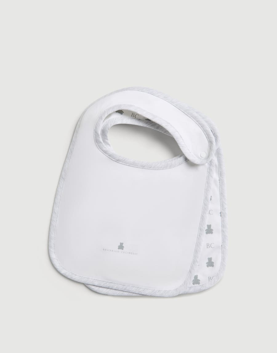 Baby Bernie 2-piece bib set Light Grey Baby - Brunello Cucinelli