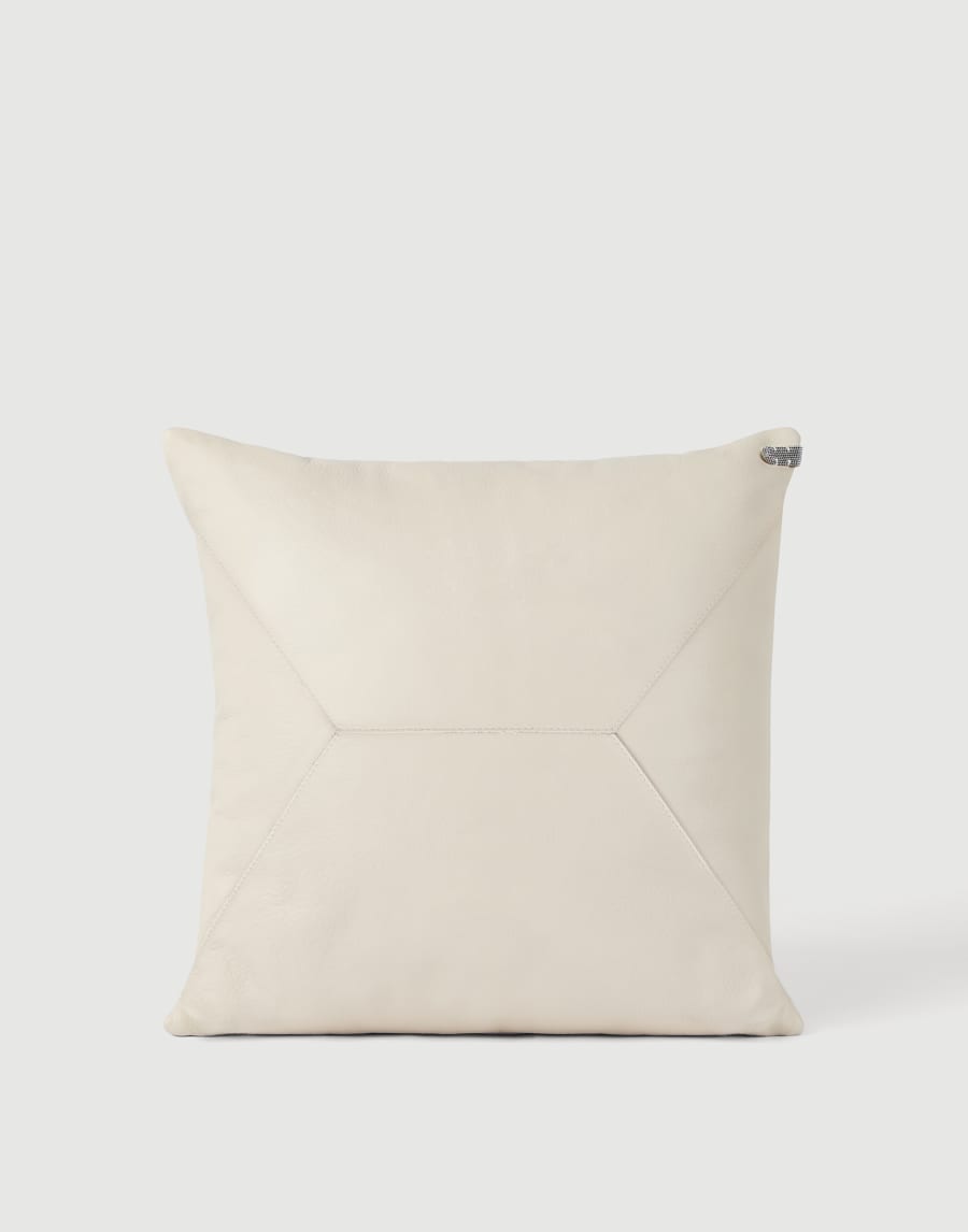 Cushion with monili Ivory Lifestyle - Brunello Cucinelli