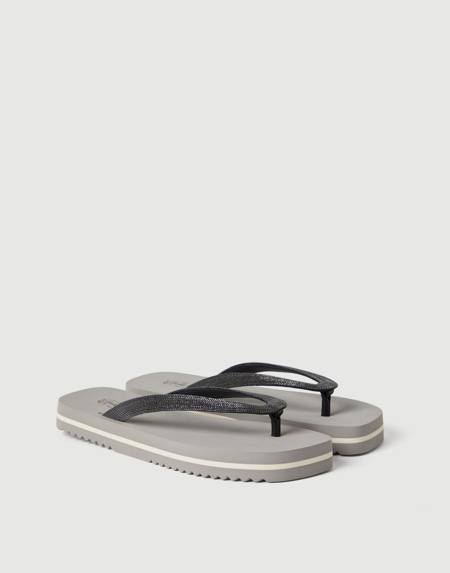 Precious flip flops Light Grey Lifestyle - Brunello Cucinelli
