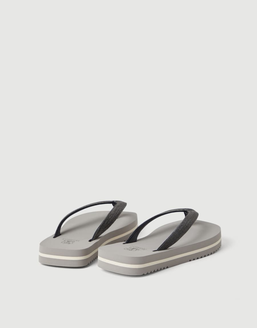 Precious flip flops Light Grey Lifestyle - Brunello Cucinelli