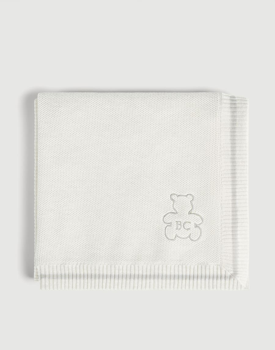 Baby Bernie blanket with embroidery Panama Baby - Brunello Cucinelli