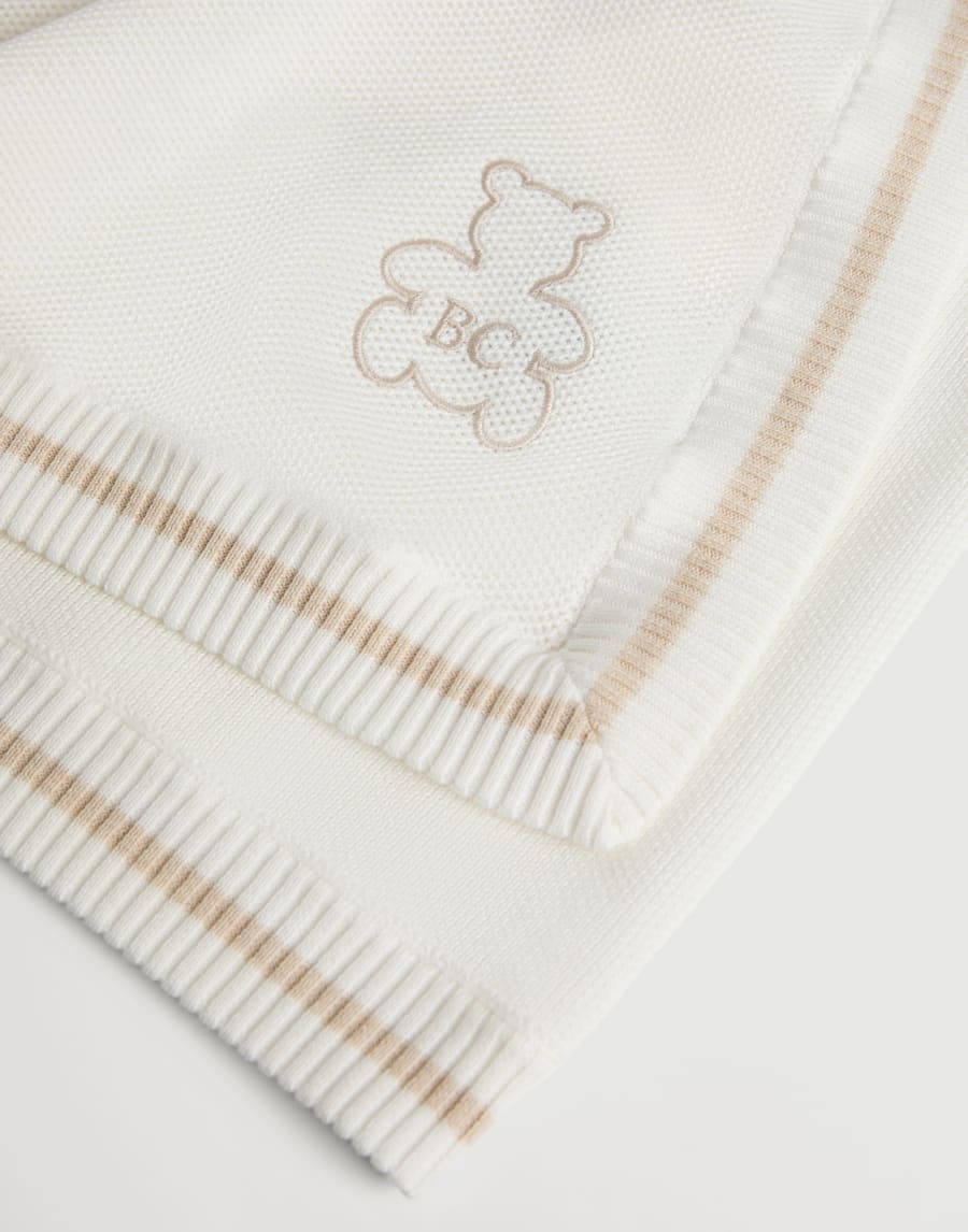 Baby Bernie blanket with embroidery Panama Baby - Brunello Cucinelli