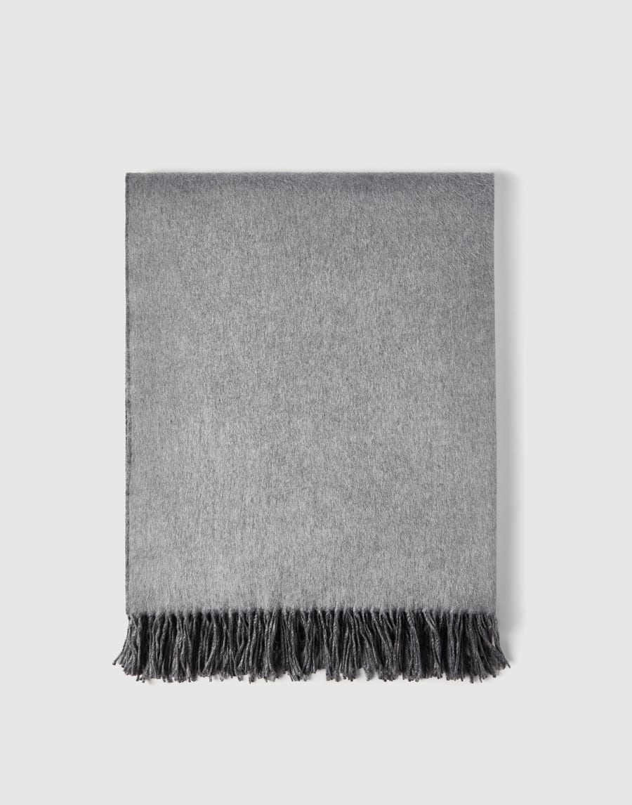 Silk double cloth throw Medium Grey Lifestyle - Brunello Cucinelli