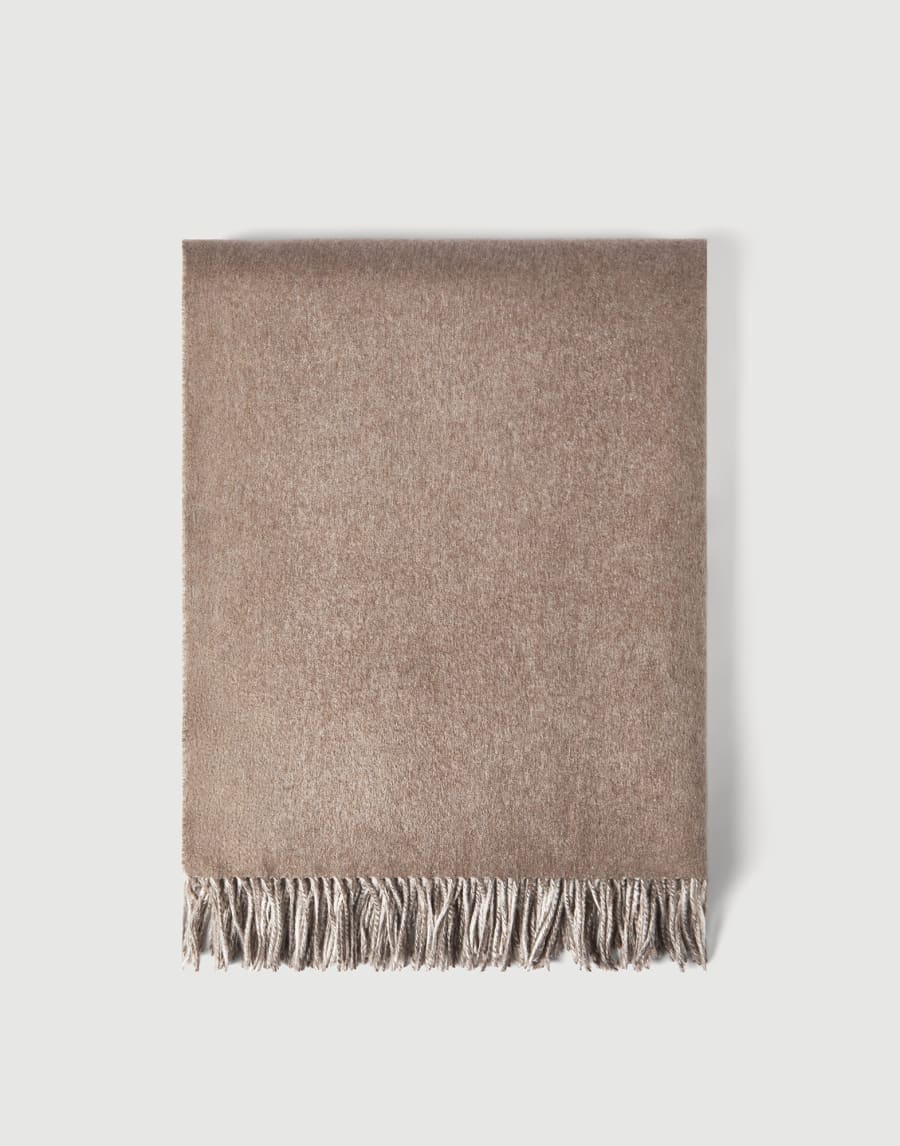 Silk double cloth throw Beige Lifestyle - Brunello Cucinelli