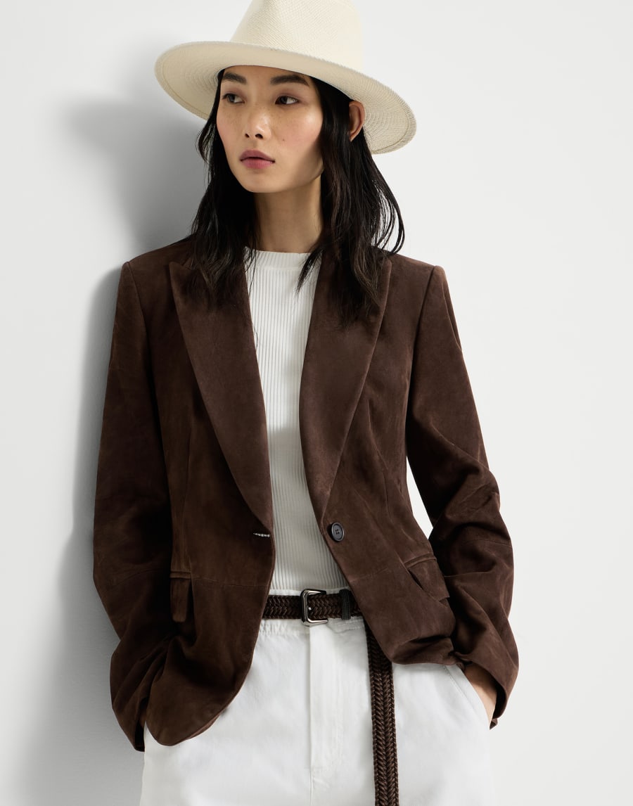 スエード ジャケット ダークブラウン レディース - Brunello Cucinelli
