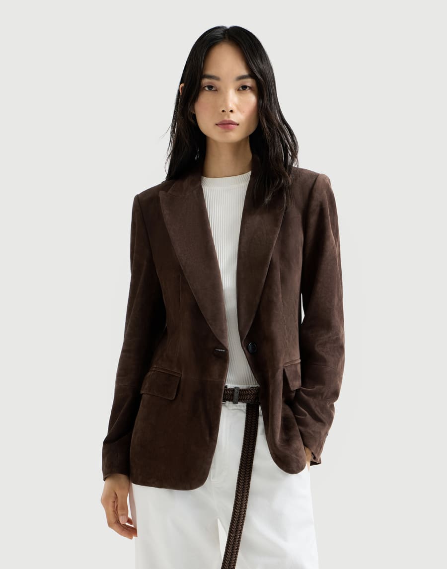 スエード ジャケット ダークブラウン レディース - Brunello Cucinelli
