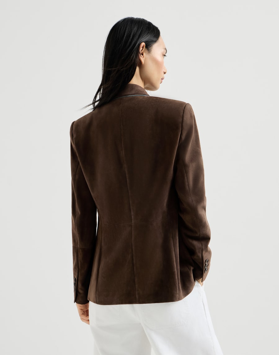 Suede blazer Rust Brown Woman - Brunello Cucinelli