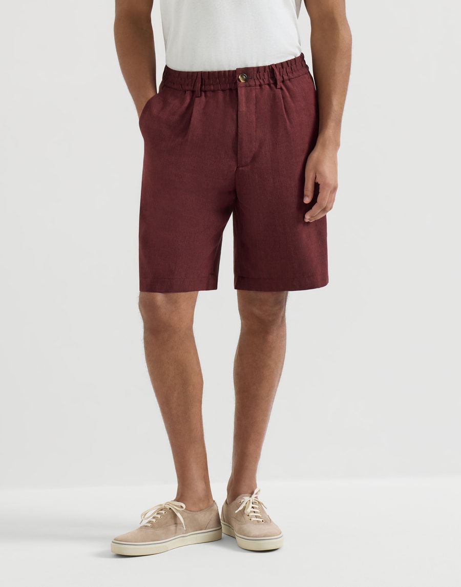 셰브론 버뮤다 쇼츠 체리 남성 - Brunello Cucinelli