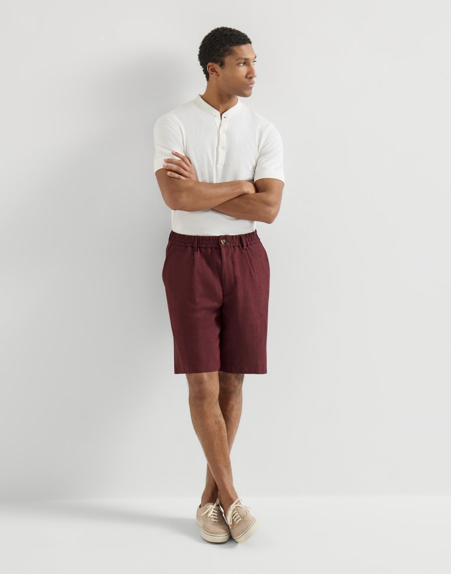 셰브론 버뮤다 쇼츠 체리 남성 - Brunello Cucinelli