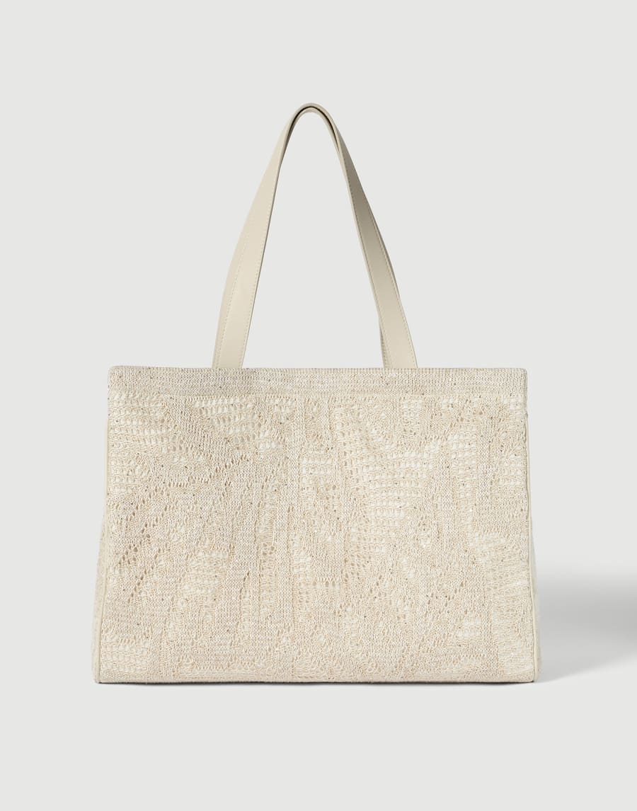 Dazzling water lilies tote bag Panama Woman - Brunello Cucinelli