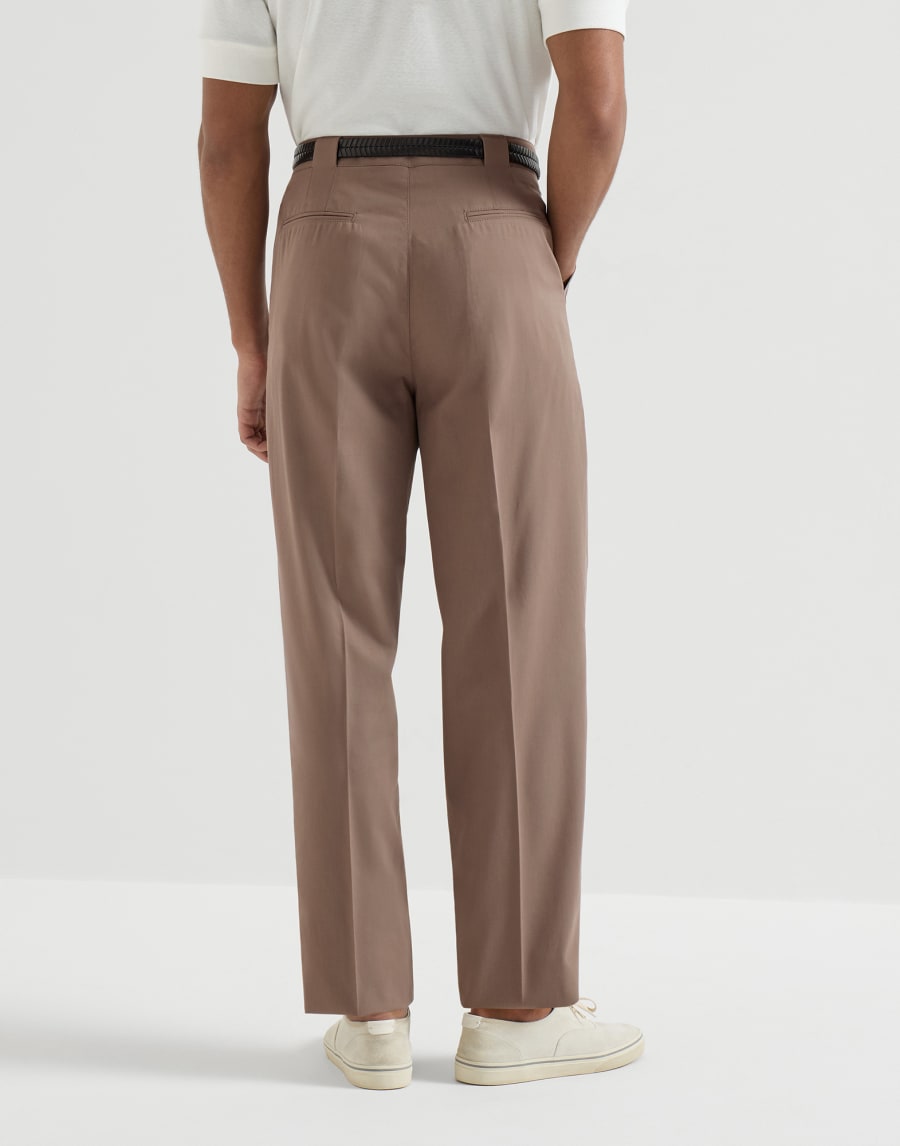 Cotton twill trousers Hazelnut Man - Brunello Cucinelli